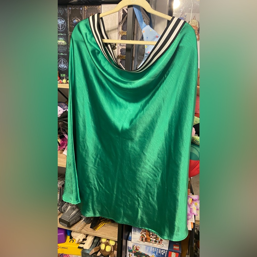 ava and viv 1X satin green skirt